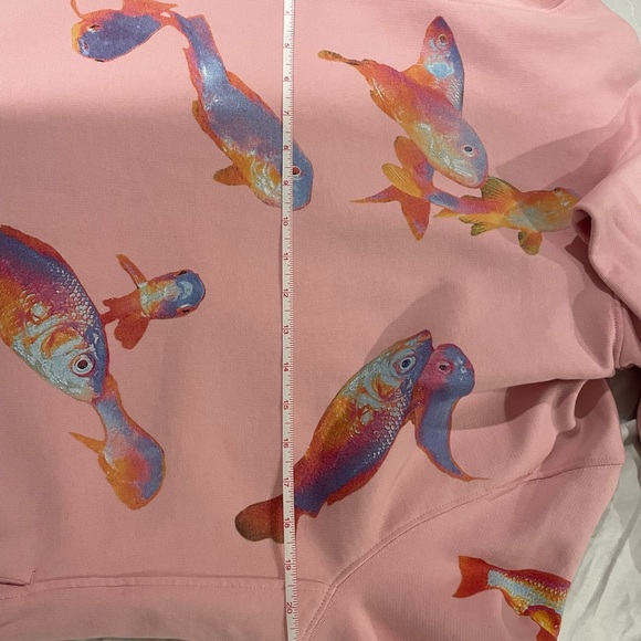 Sandro NEW Pink Goldfish Pullover Hoodie Sweatshirt Size XS - Picture 11 of 12